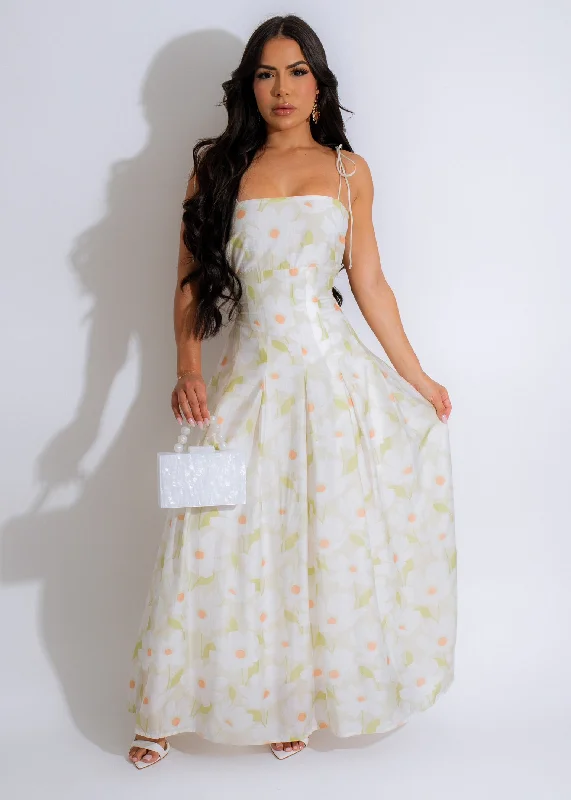 Floral Elegance Maxi Dress Green