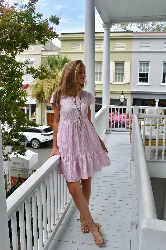 Folly Mini Dress Seersucker Light Pink