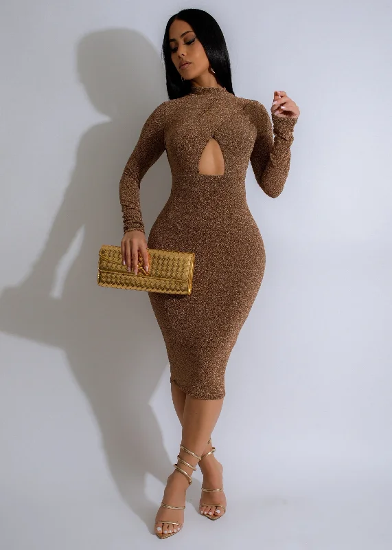 Twilight Glamour Midi Dress Gold